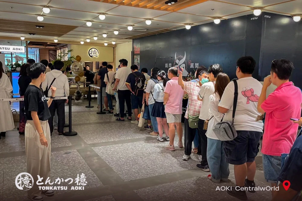 TONKATSU AOKI Opens Its First Branch in Thailand! A Phenomenon from Day One with Long Queues